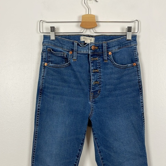 Madewell 10" High Rise Womens 28 Skinny Leg Button Fly Raw Hem 5 Pocket Jeans - Picture 3 of 11